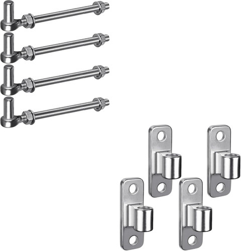8pc 304 stainless - stainless, hinges